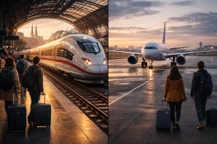 Bahn VS. Flugzeug reisen